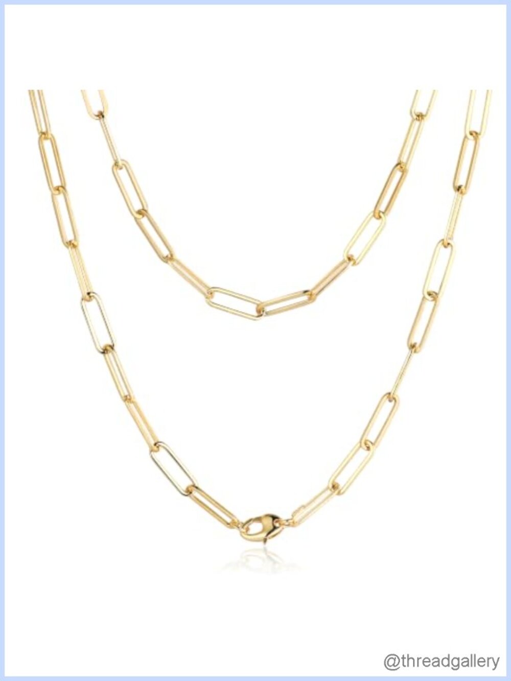 5mm Paperclip Chain Necklace 14K Gold Dainty Link Layering Minimalist
